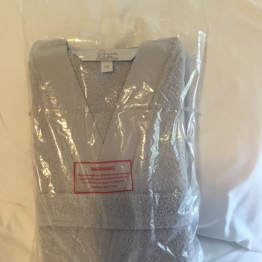 UNISEX PEWTER COLORED ( Light Grey) BATHROBE